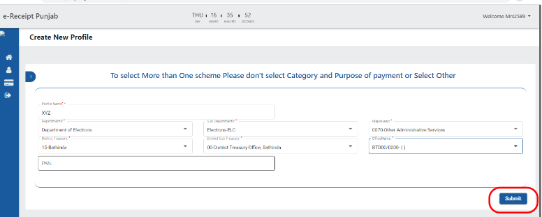 Pay Challan on IFMS