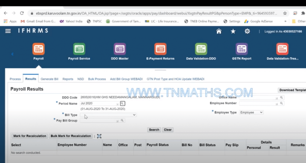 ifhrms payslip download