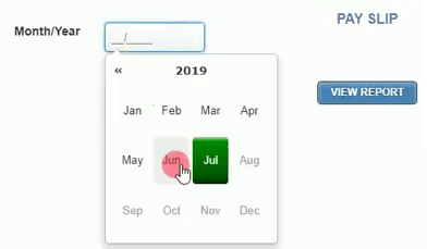 ihrms payslip month selection