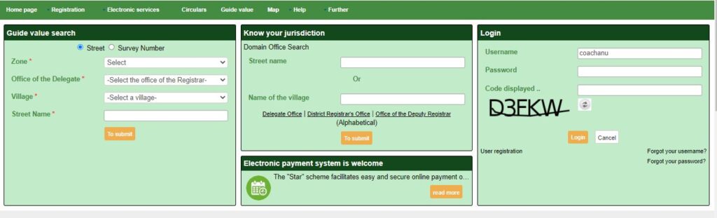 guide value search at tnreginet