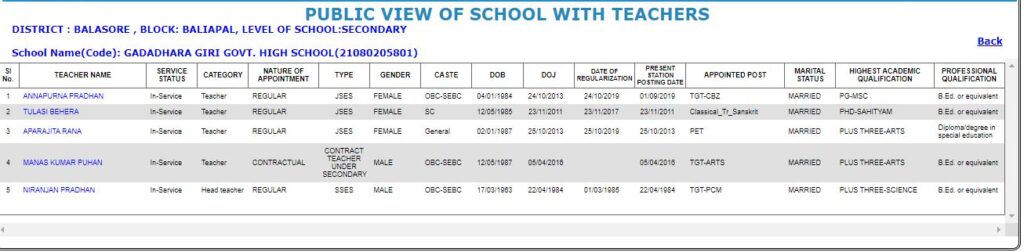 teacher public profile view