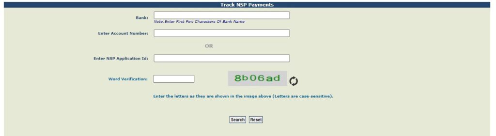 track nsp payment on pfms