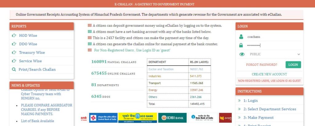 hp echalan login