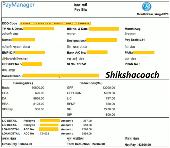paymanager rajasthan payslip sample