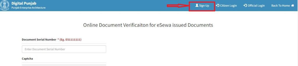  E-Sewa Punjab Register