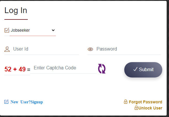 up rojgaar login form