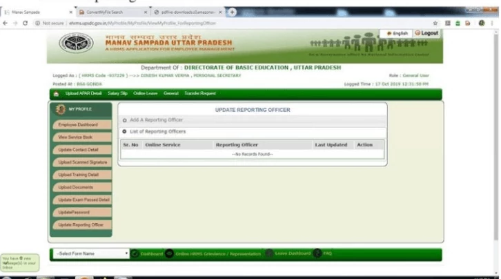 Select Reporting Officer