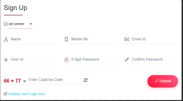 up rojgaar registration form