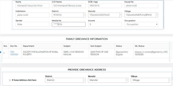 Submit Grievance Online on spandana portal