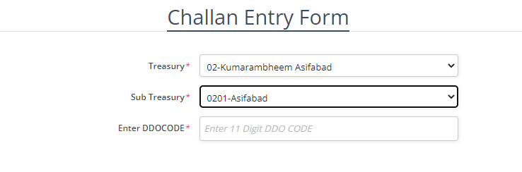 challan entry form